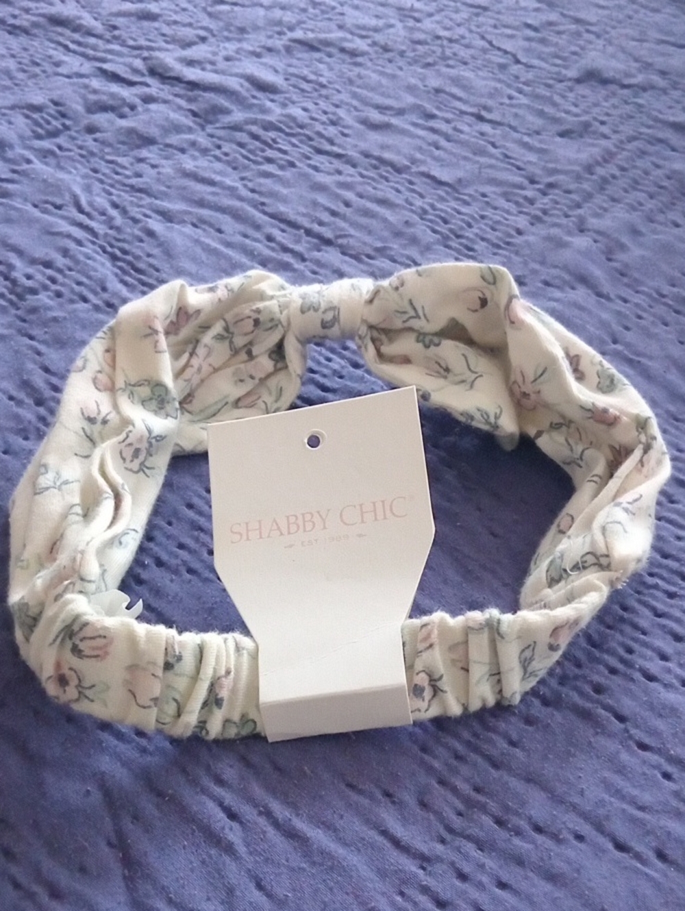 Shabby Chic Cream Floral Bow Headband with Pastel Accents